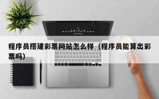 凤城程序员搭建彩票网站怎么样（程序员能算出彩票吗）